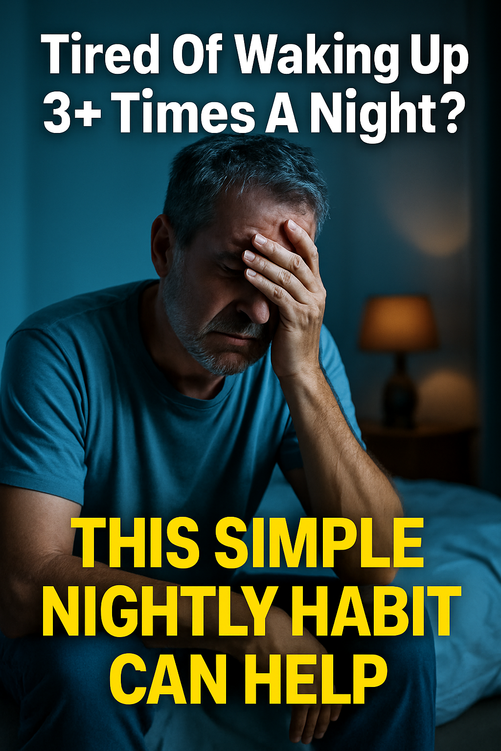 Older man in bathroom, clearly uncomfortable and in distress.