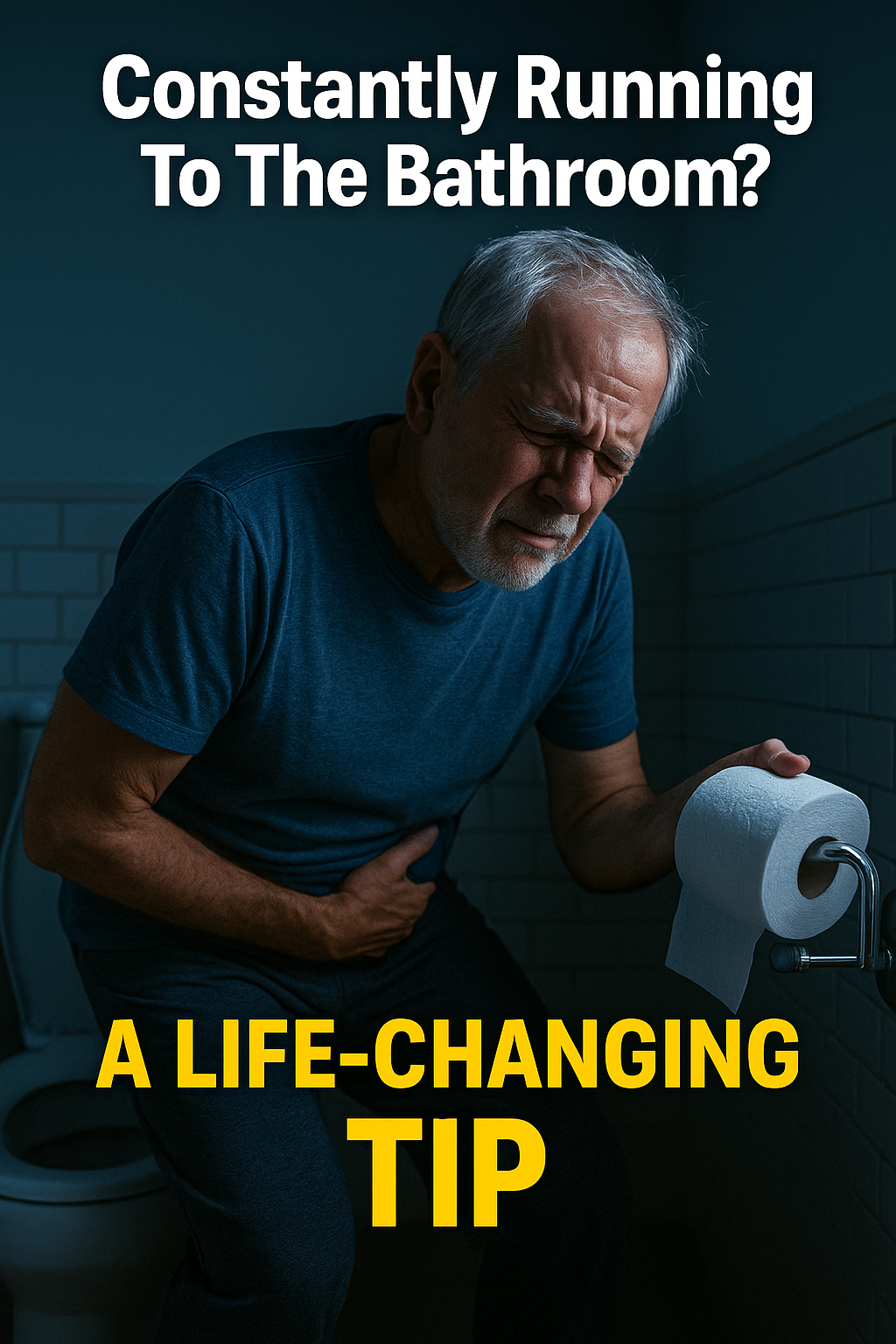 Tired man sitting on the edge of the bed at night, frustrated from waking up multiple times.